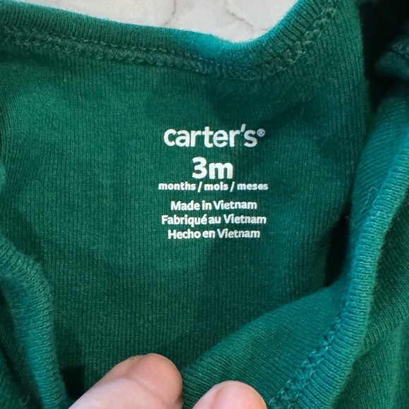 Carters - 3M - Festive Green and Gray Baby Outfit - Picture 8 of 9